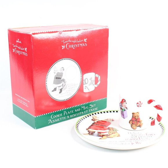 Hallmark Santa Claus Cookie Plate And Mug Set